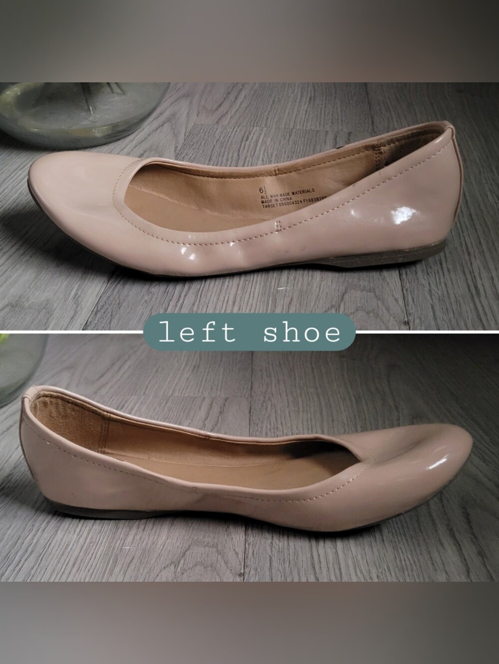 Mossimo Glossy Patent Leather Nude Cream Round Toe Ballet Flats, US 6.5 EU 37 - Picture 9 of 14